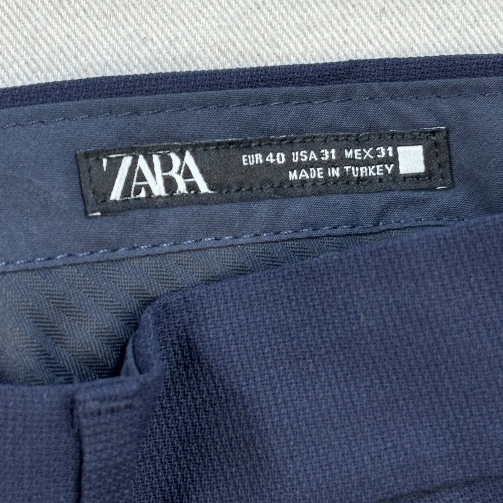 Zara Man Join Life Navy Blue Textured Dress Pants Trousers Mens Size 31 1564/345